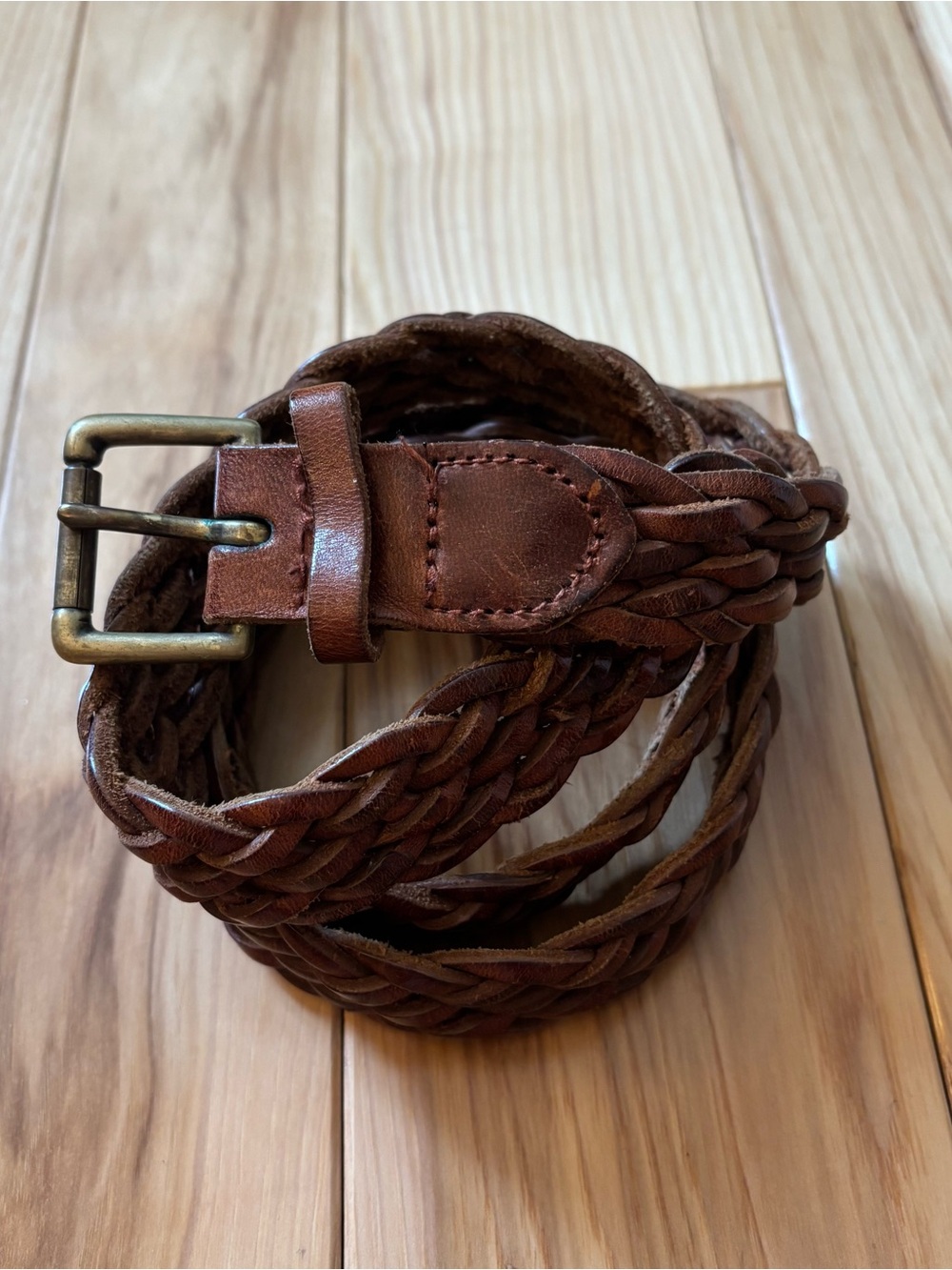 Vintage Braided Leather Belt